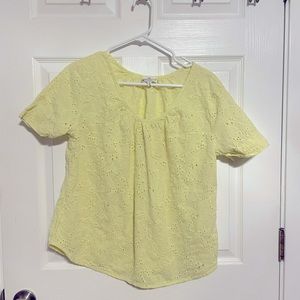 Light yellow blouse grand and green